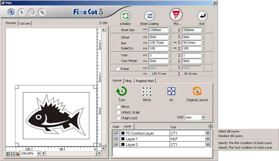 1 Create the data in layer divided on the CorelDRAW.