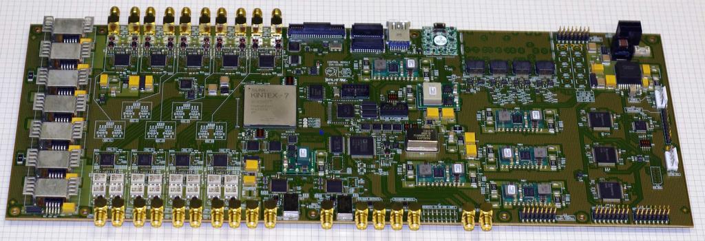 LLRF pre-production boards Linear regulators 8 output channels FPGA USB Exp.