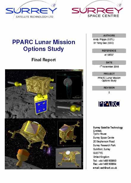 Lunar missions options study PPARC study looked at possible UK involvement in lunar exploration and