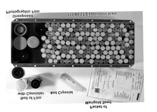 Figure 11. The SEM passive experiment housing showing the film and other contents.