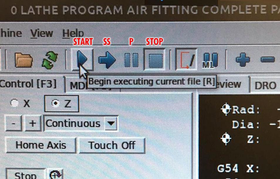 c. Run your program. Hit the desired icon at the top (Start, Single Step, Pause, Stop) and run your program. Start Button: This button starts your program.