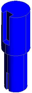 Extrude to given heights and subtract hole form body and union rod with body. 4. Layer Blue.