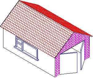 Page 21 2. A 3D solid model drawing of a garage is shown to the right and details of its sizes are given in a two-view drawing on below.