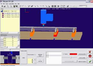 Optional software 4 Axis machining centres 31 TK cam Software package that allows the creation of ISO programs using a 3D graphic programming.