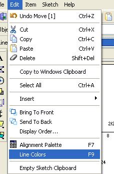 The following toolbar will appear: To change the line colors choose an object then change the color.