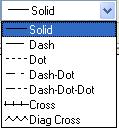 To change the width of a line choose the object and adjust the Width by clicking on the up or down