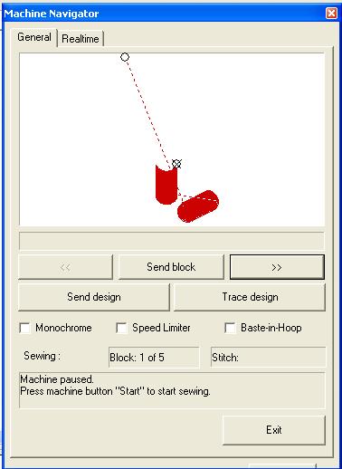 16. Send the Design to the Machine for Embroidery: Select the Transmit to Machine icon from the main tool bar. Select Send Design, embroider the design.
