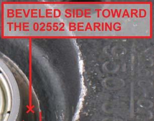 facing the RING GEAR and the BEVELED SIDE facing the 02552 Bearing.