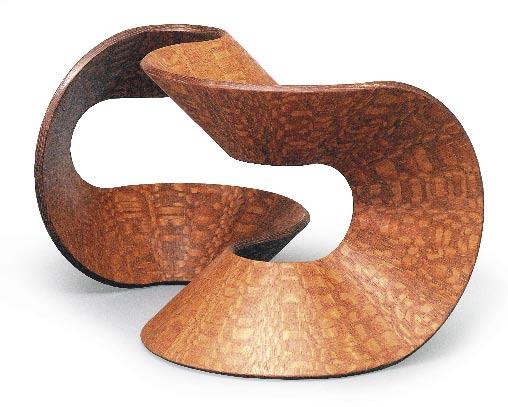 Three bowls slightly rearranged Twisted Possibilities By Malcolm Tibbetts Lacewood Ribbon, 13 7½" Perhaps the best thing about segmented turning is the total lack of restrictions; there is no end to