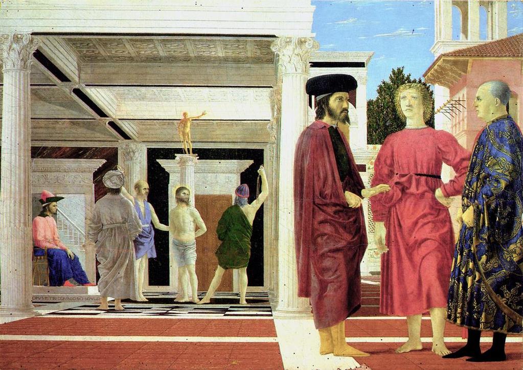 The Flagellation of Christ, c. 1458-60. Piero della Francesca.