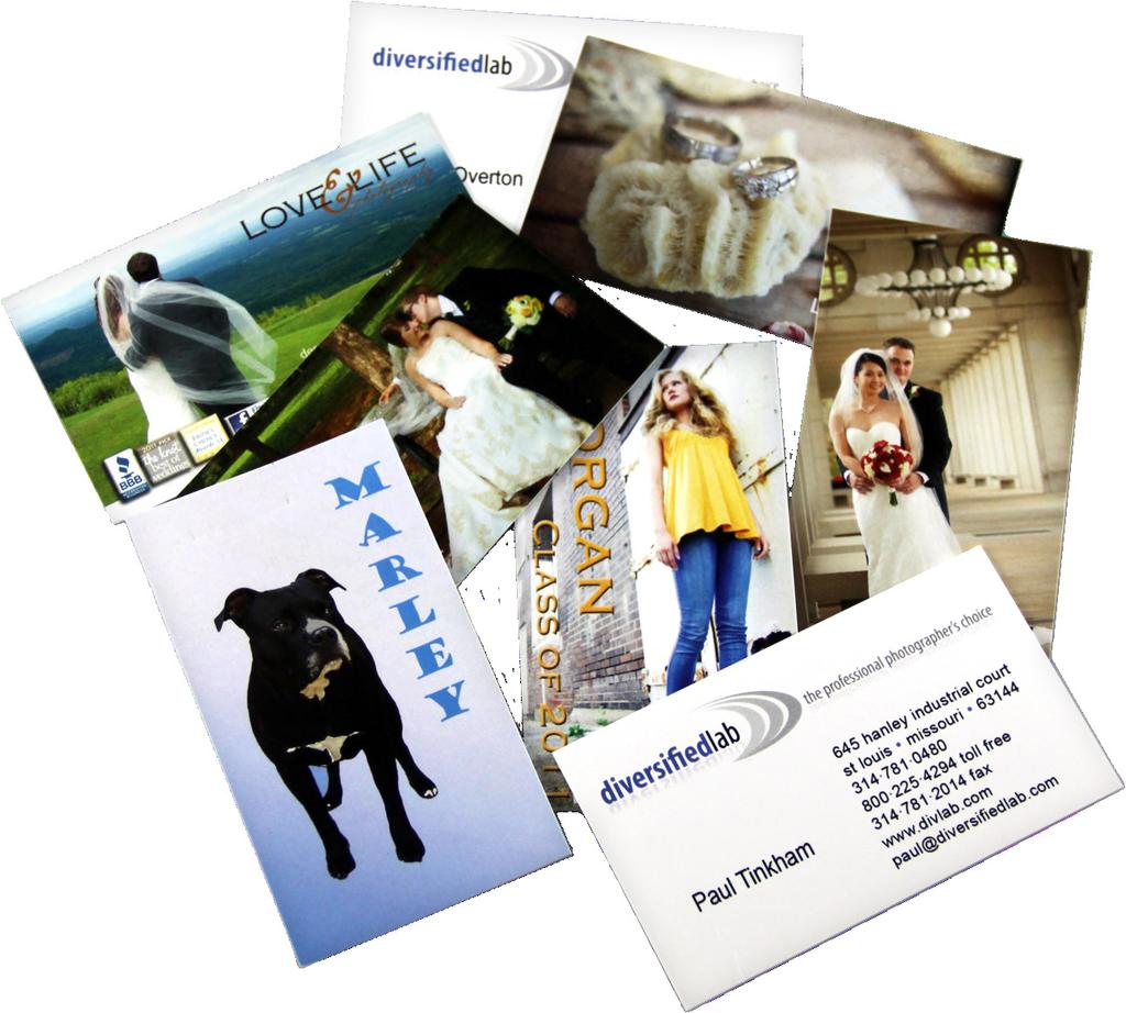BUSINESS CARDS I n- Lab Ti me 3-5 Bu s i nes s D ays As the photographer s complete business partner, we want to ensure all the bases are covered and offer the all-important business card