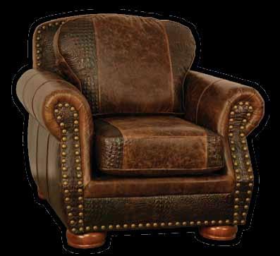 Chair: 41 Wx39 Dx39 H Ottoman: 27 Wx23 Dx18 H Leather Shown: Weston Coffee Bean with Gothic Croc