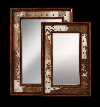 Brown Leather Mirror Large: 31 x 43 Small: 24 x 36