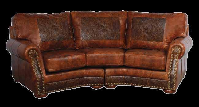 Cameron Ranch Curved Sofa 110 W x 48 D x 40 H Leather Shown: Antiquity
