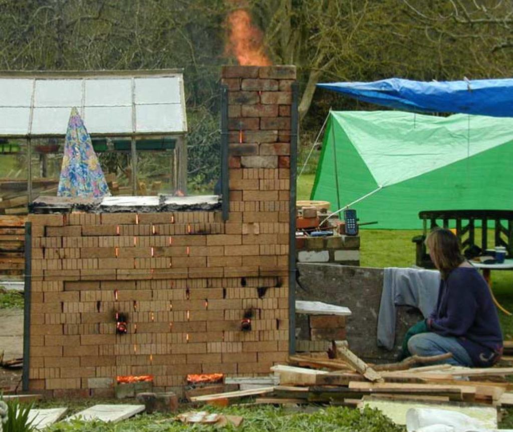 During 2003/4 this kiln was developed further still; initially in September 2003 with the addition of a metal chimney.