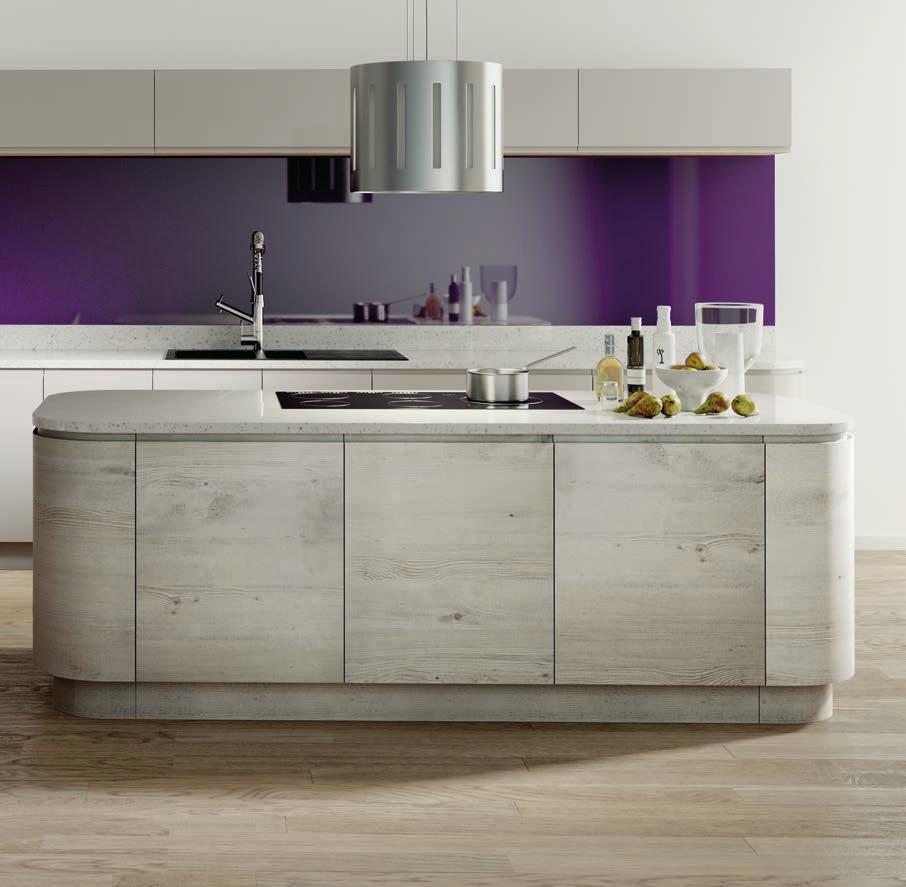 35 como PRICE BAND C Como is a sleek handleless kitchen design available in four modern woodgrain finishes. For extra versatility Como sits comfortably alongside its sister Opal range.