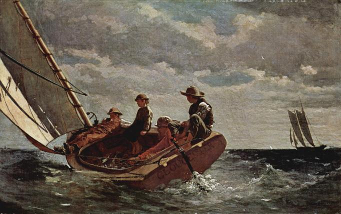 Breezing Up (A Fair Wind), 1873 76, oil on canvas The New York Tribune wrote of this painting, "There is no picture in