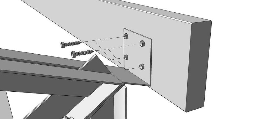 Use (1/4 x 1-1/4 ) lag screws for wood.