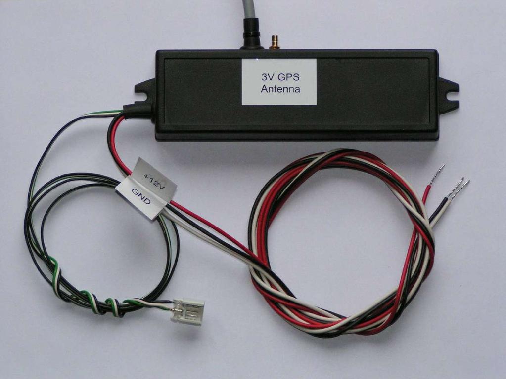 6.3 Electrical installation GPS antenna should be plugged into appropriate connection on the GPS module, black wire (GND) should be connected to car ground, white wire (REAR) should be connected to