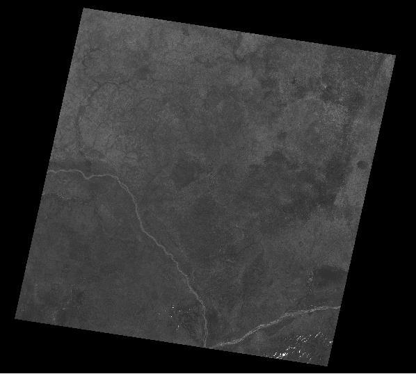 Fig. 8: Raw Landsat Imagery (converted image) from ILWIS environment on band 2 The raw imagery of band 2 when it has not been processed, some features on it are not that clear though some can be seen