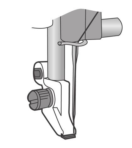 Remove the current shank (presser foot holder), by loosening the presser foot thumbscrew. 2. Put the new shank on the presser foot bar. Tighten the presser foot thumbscrew. Sewing Instructions 1.