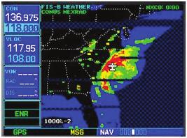 5.1.3 NEXRAD When enabled, NEXRAD weather information is shown. Mosaic data from all of the NEXRAD radar sites in the United States is shown.