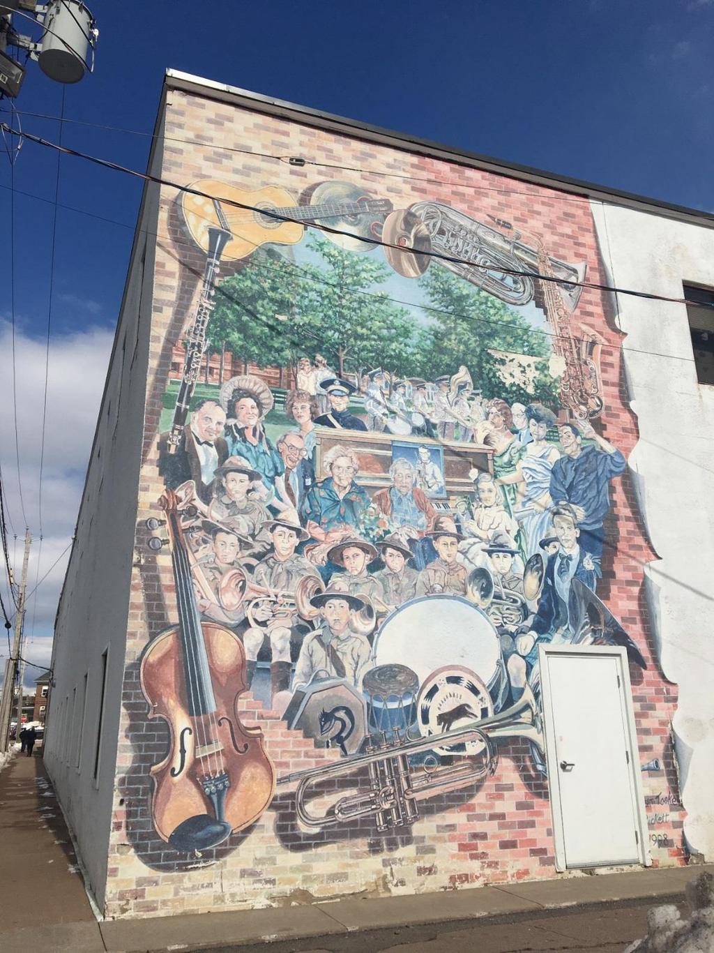 7) Music Mural Located on the back corner of the Service Canada building at 26 Prince Arthur Street, although it is best viewed from Princess St.
