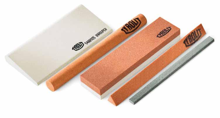 400 SUPER = grit size 1200 (shape 90B, 90HM) Combination stones COMBI = grit size 120/400 TYFIX Hand rubbing bricks For improving surface (removal of rust,