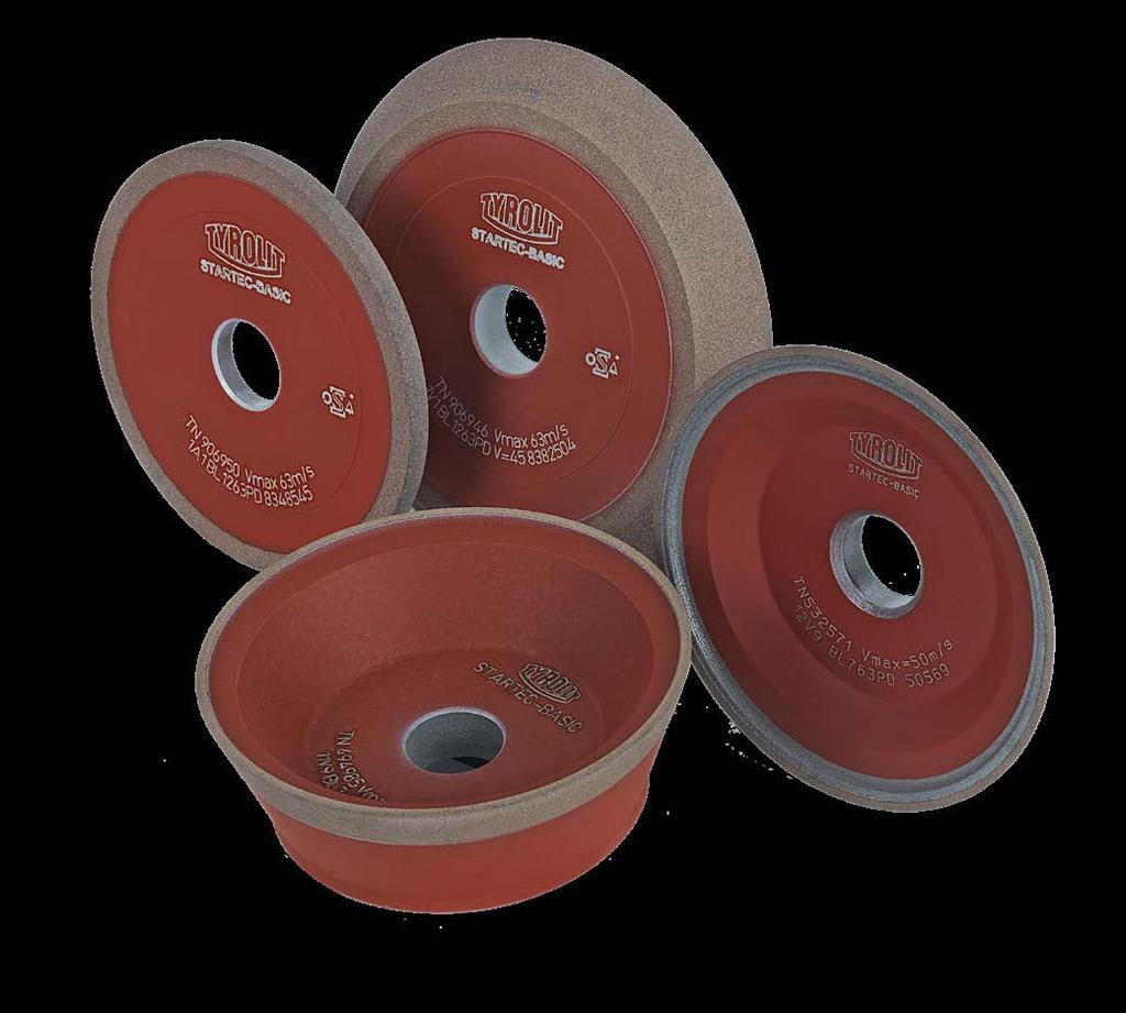 with high edge stability Application tips: Cutting speed for CBN cup wheels