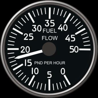Fuel flow is measured in pounds per hour.