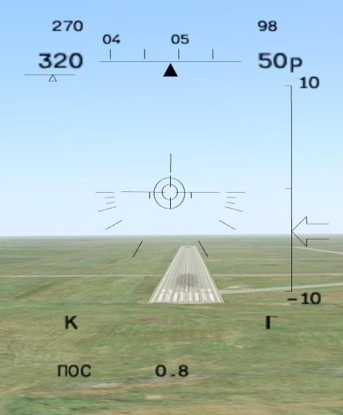 [FLAMING CLIFFS 3] In navigation mode, navigation information is displayed on the HUD and HDD. There are three navigation sub-modes: МРШ (ROUTE), ВЗВ (RETURN), ПОС (LANDING) and mode without task.