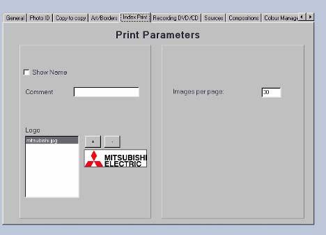 4.10.5 Index Print Option for configuring the parameters for the IndexPrint.