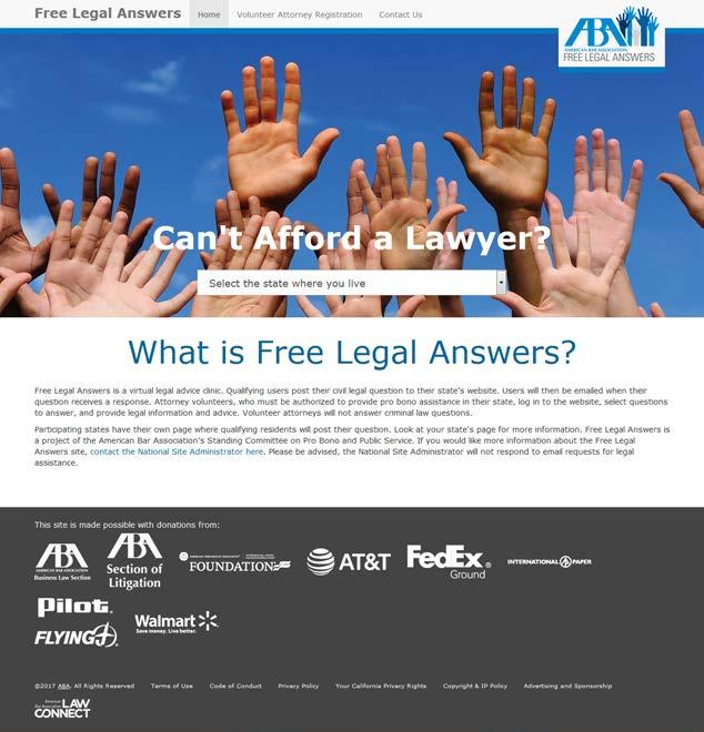 What is ABA Free Legal Answers?