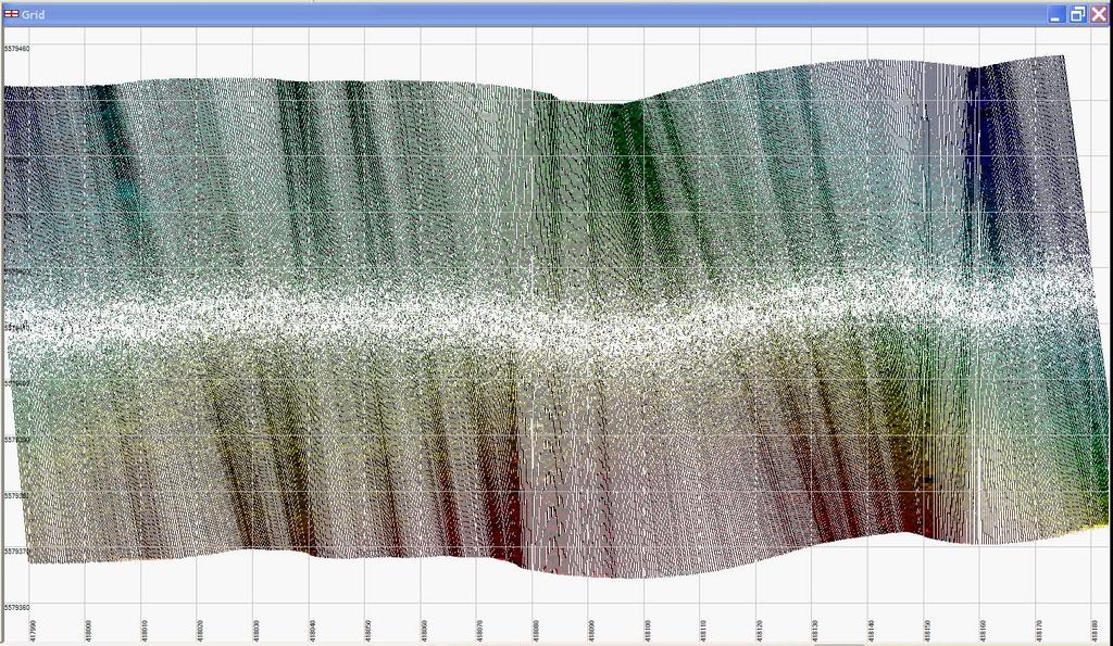 All data view of single swath, 50m per side range