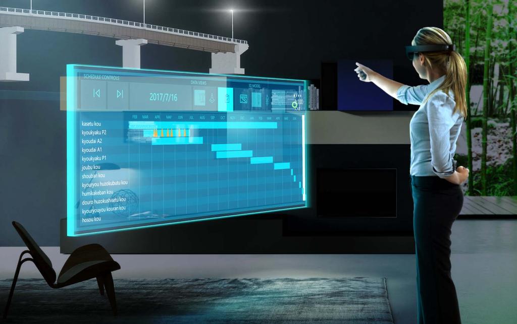 Based in Japan, Oyanagi Construction is developing functions for sharing construction site drawings projected onto HoloLens as 3D graphics, which enable architects, inspectors, or other personnel to