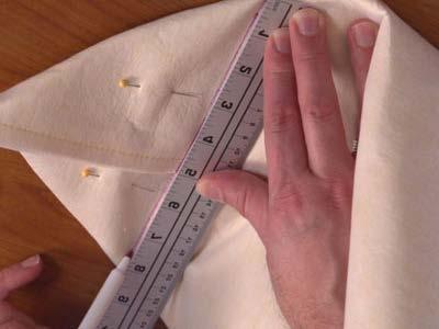 Square off the bottom by aligning the bottom seam with the
