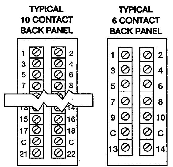 Typical Terminal Blocks Contacts are between 1 and 2, 3 and 4, etc.