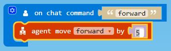 Step 10 Under the On Chat Command Forward block, change the