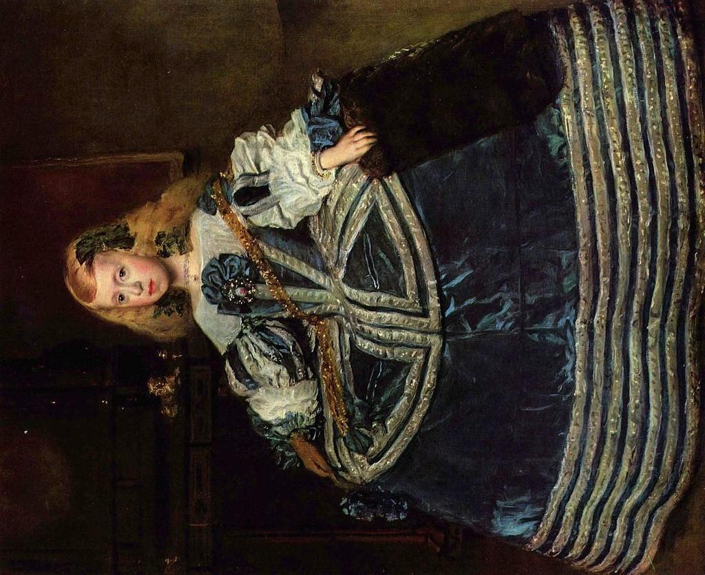 Infanta Margarita Theresa in a Blue Dress by Diego Velasquez This was painted in 1659 when the subject of the painting, the Princess of Spain, was eight years old and the artist was only a year from