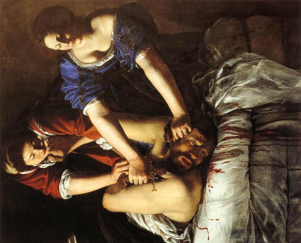 Judith Slaying Holofernes by Artemisia Gentileschi This was painted in about 1611 in oil on canvas.