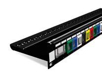 copper accessories Cat 5e Cat 6 Cat AC6 the brandrex 19 SpinJack patch panel that accoodates 24 ports within a 1u configuration and provides coloured inserts for individual port/service