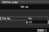 Under the [3] tab, select [Print order], then press <0>. 2 3 Select [Set up].