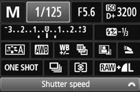 Q Quic Control for Shooting Functions Settable Functions on Quic Control Screen White balance correction* (p.119) Shutter speed (p.