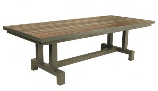MARLOW TABLE Dimensions: 102 L x 44 D x 30 H (available in custom sizes) Frame Material: 3 x 4 legs Finish: shown in Charcoal