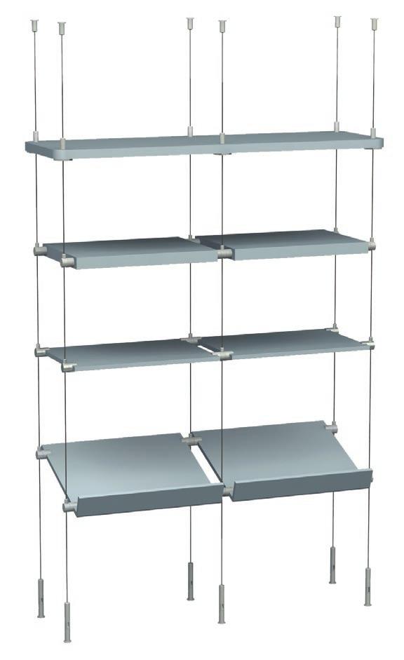 Displays/Shelving FIXED MOUNT DISPLAY Griplock s ceiling to floor shelving system can be situated anywhere in a space.