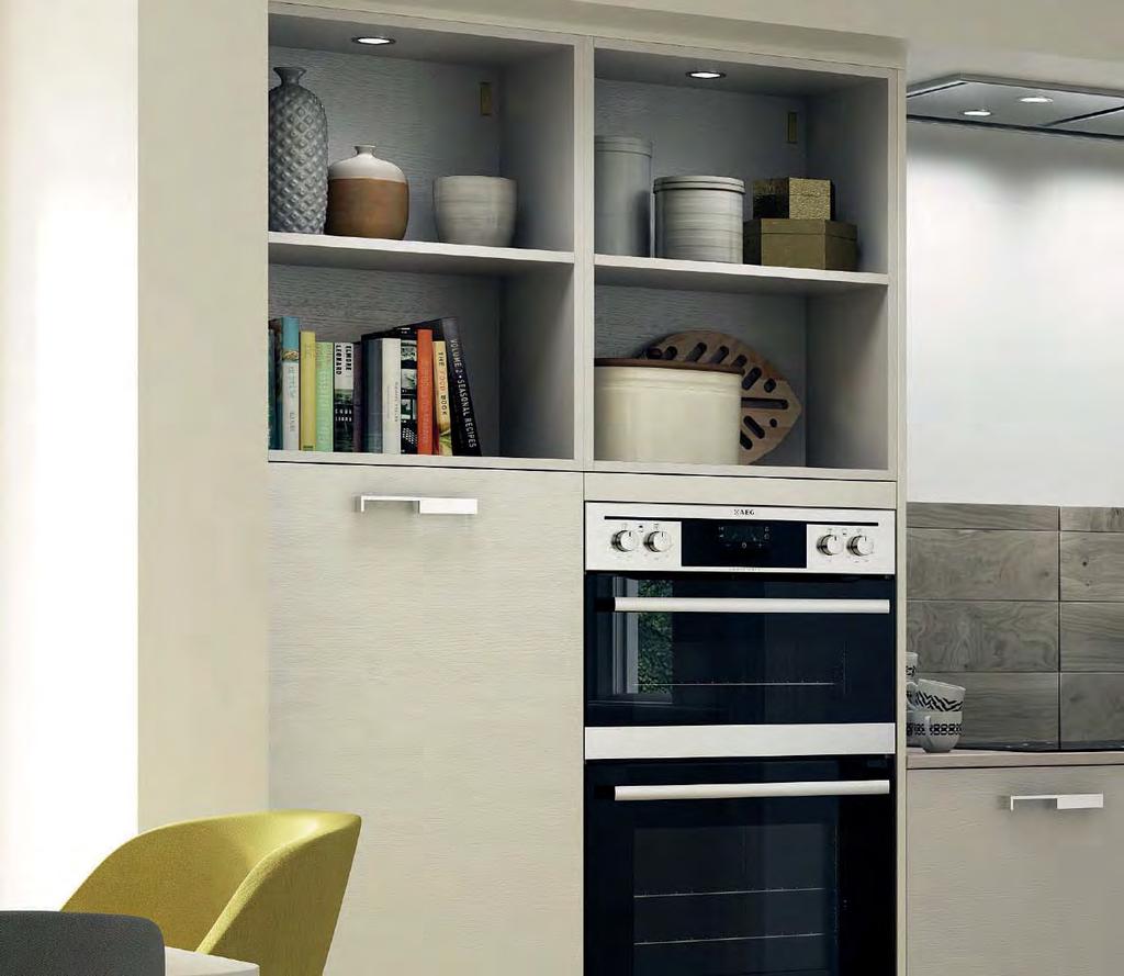 PORCELAIN & CASHMERE Above: Why not add some stylish open accent cabinets to create a unique