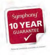 Each kitchen from Symphony is assured with a 10 year guarantee.
