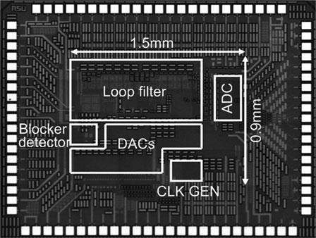 74 B. Bakkaloglu et al. Fig. 2.53 Chip micrograph and the accuracy of the blocker level detection are obtained through on transistor level simulations.
