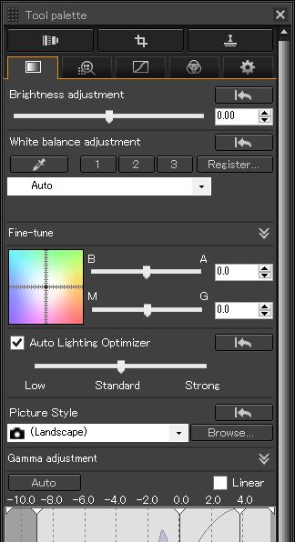 Applying Personal White Balance In the main window, select the image to which a personal white balance is to be applied. Select the [View] menu [Tool palette].