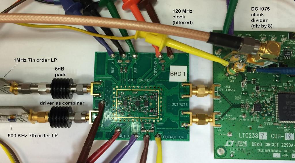 How to drive the LTC2387 ( part I ) Signal Applications to 5 MHz that require low inter-modulation distortion The biggest challenge in driving a 15 Msps, 18 bit ADC with an 8Vp-p input range is the